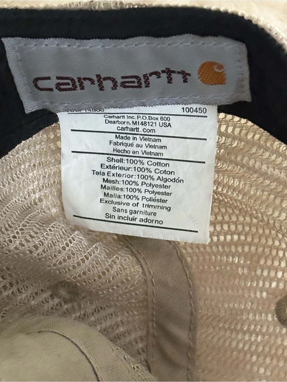 Carhartt Tan Logo Mesh Back Hat